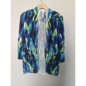 Chico Open Front Multi Water Color  Paint brush Cardigan Size 1